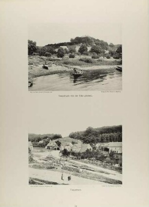 "Tesperhude von der Elbe gesehen" und "Tesperhude" aus der Mappe "Neue malerische Bilder aus der Freien und Hansestadt Hamburg und ihrer Umgebung"