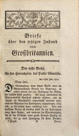Die Briefe des Junius : nach der zwoten ächten und vermehrten Ausgabe, aus dem Englischen übersetzet