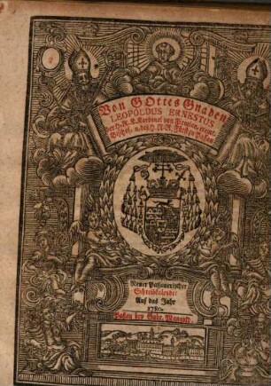 Neuer Passauerischer Schreibkalender auf das J. .... 1780