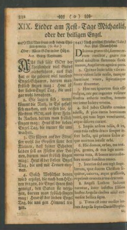 XIX. Lieder am Fest-Tage Michaelis, oder der heiligen Engel