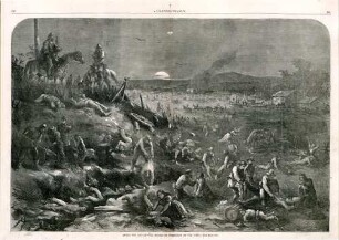 After the battle- the Rebels in possession of the field : Soldaten der Südstaaten und Zivilisten plündern nach einem Gefecht gefallene Soldaten aus. Die Leichen werden dann in einem Massengrab beigesetzt (zu S.686)