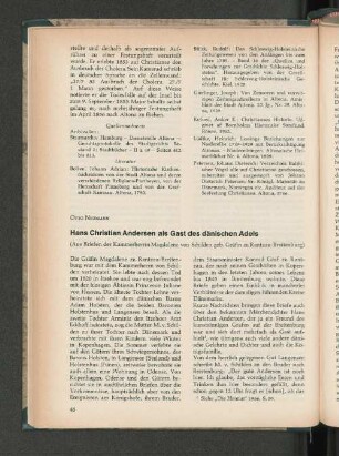 Hans Christian Andersen als Gast des dänsichen Adels