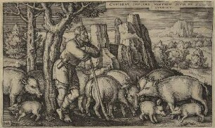 Der verlorene Sohn als Schweinehirt, Blatt 3 aus der Folge des verlorenen Sohnes