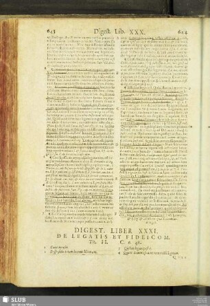 Digest. lib. XXXI. de legatis et fideicom
