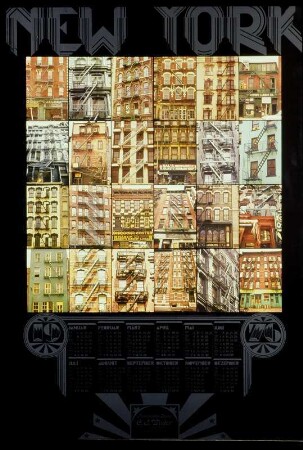 New Yorker Fassaden mit Feuertreppen, Reproduktion Plakat / Kalender 1976 für Müssig AG