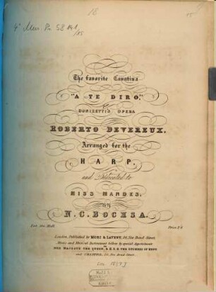 The favorite cavatina A te diro from Donizetti's opera Roberto Devereux