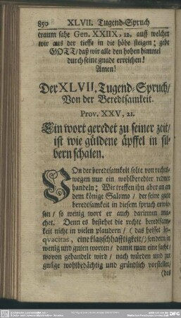 Der XLVII. Tugend-Spruch, Von der Beredsamkeit