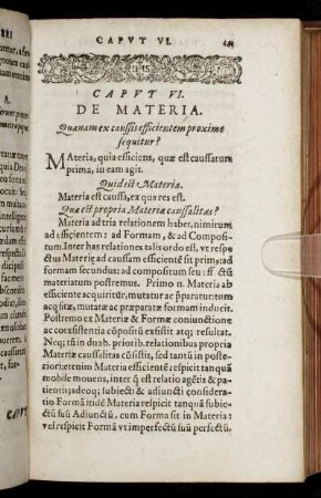 Caput VI. De Materia.