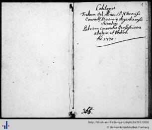 Catalogus fratrum ordinis minorum Sancti Francisci conventuum provinciae Argentinensis