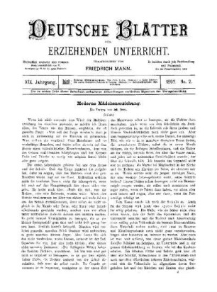 Moderne Mädchenerziehung : (Schluss)