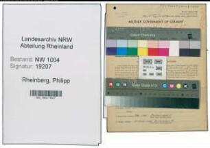 Entnazifizierung Philipp Rheinberg , geb. 14.05.1910 (Kaufm.Angestellter)