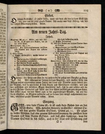 123-125, Inhalt; Eingang; Evangelium