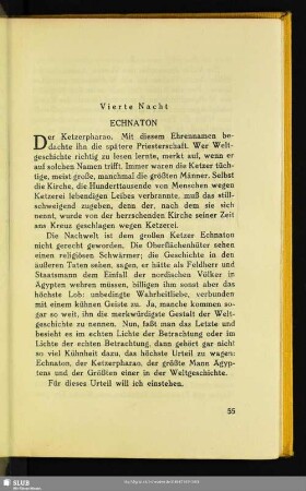 Vierte Nacht. Echnaton