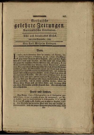 Acht und dreyßigstes Stück, den 20ten September, 1788.