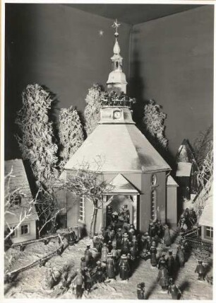 Seiffener Weihnachtsberg : Christmette in Seiffen, um 1925, entworfen von Alvin Seiffert