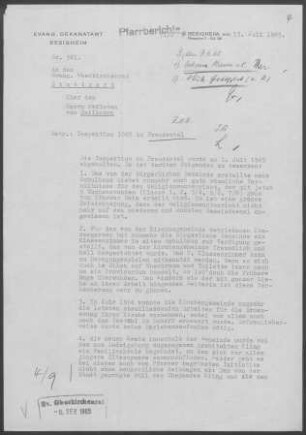 Freudental: Inspektionsbericht 1965