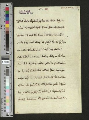 Brief an Friedrich Gottlieb Klopstock