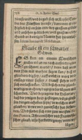 Glaube ist ein schwartzer Schwan.