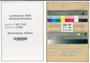 Entnazifizierung Wilhelm Bohnenkamp , geb. 08.09.1897 (Ingenieur)