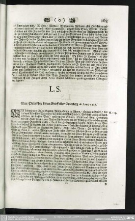 N.125. Chur-Pfältzischer Lehen-Brieff über Ortenberg de Anno 1527