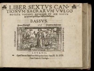 Liber sextus cantionum sacrarum ... quinque et sex vocum. Bassus
