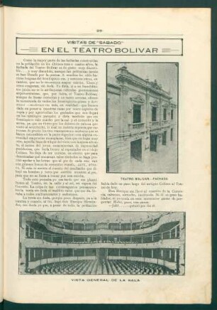 En el Teatro Bolívar : Visitas de "Sábado"