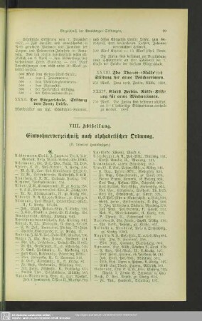 VIII. Abtheilung. Einwohnerverzeichnis : VIII. Abtheilung. Einwohnerverzeichniß nach alphabetischer Ordnung