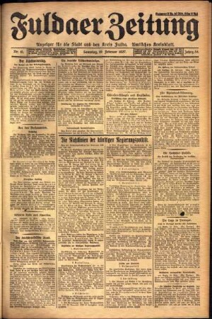 Ausgabe vom Samstag, den 19. Februar 1927.