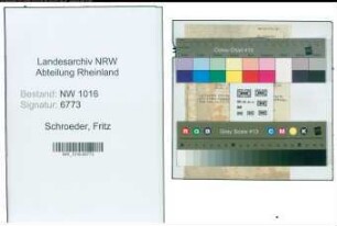 Entnazifizierung Fritz Schroeder , geb. 00.00.0000 ()