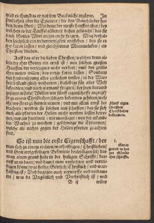 So ist nun die erste Eigenschafft/ der man sich zu einem rechten/ warhafftigen/ Christlichen/ und Gott wolgefelligen Bekentnis bevleissigen sol ...