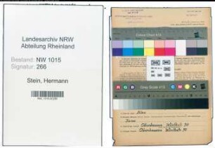 Entnazifizierung Hermann Stein , geb. 07.07.1889 (Konstrukteur)