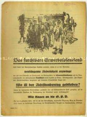 Flugblatt der NSDAP zur Arbeitslosigkeit und Aufruf zum Beitritt