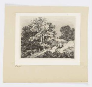 Tote Buche und ein Reisender, Blatt 8 der Folge "Landschaften, nach der Natur radiert"
