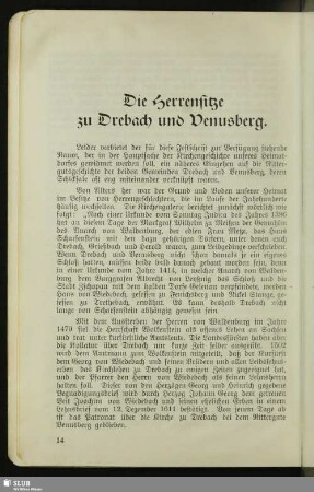 Die Herrensitze zu Drebach und Venusberg