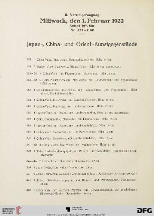 II. Versteigerungstag (Nr. 327-1109