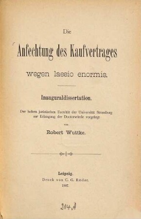 Die Anfechtung des Kaufvertrages wegen laesio enormis