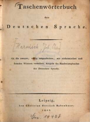 Taschenwörterbuch der deutschen Sprache