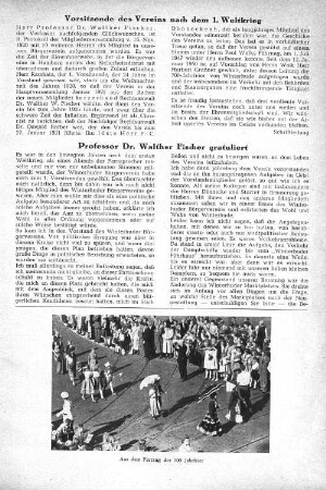 Professor Dr. Walther Fischer gratuliert