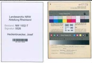 Entnazifizierung Josef Heckenbruecker , geb. 12.03.1895 (Techn.Angest.)