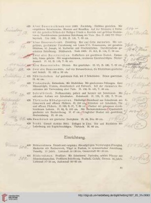 Einrichtung (Nr. 430-446)