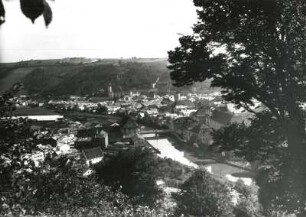 Eichstätt, Stadtansicht : Eichstätt. Blick über die Altmühl auf die Stadt von Südwesten
