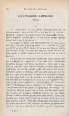 274-287 Das undogmatische Christenthum : Schluß