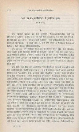 274-287 Das undogmatische Christenthum : Schluß