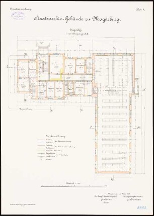 Staatsarchiv, Magdeburg: Grundriss Erdgeschoss 1:100