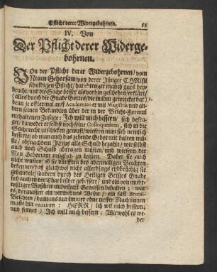 IV. Von Der Pflicht derer Widergebohrnen