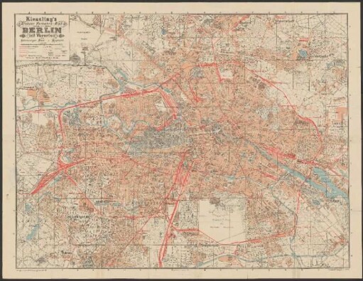Kiessling's grosser Verkehrs-Plan von Berlin mit Vororten und vollständiger Stadt- und Ringbahn