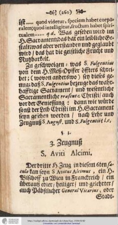 3. Zeugnuß S. Aviti Alcimi.