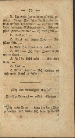 Fünf und zwanzigstes Kapitel. Väterliche Besorgniß - weibliche Eifersucht.
