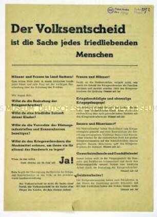 Aufruf des Zentralvorstandes der SED zur Teilnahme am Volksentscheid am 30.06.1946
