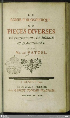 Le Loisir Philosophique, Ou Pieces Diverses De Philosopie, De Morale Et D'Amusement